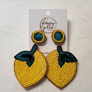 Lemon bead earrings